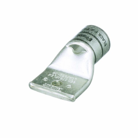 Panduit One-Hole Compression Lug, Standard Barrel, Copper, Black LCAX650-38-6